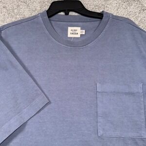Flint and Tinder Mens 3XL Slate Blue Pocket T Shirt Cotton Made USA NEW
